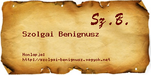 Szolgai Benignusz névjegykártya